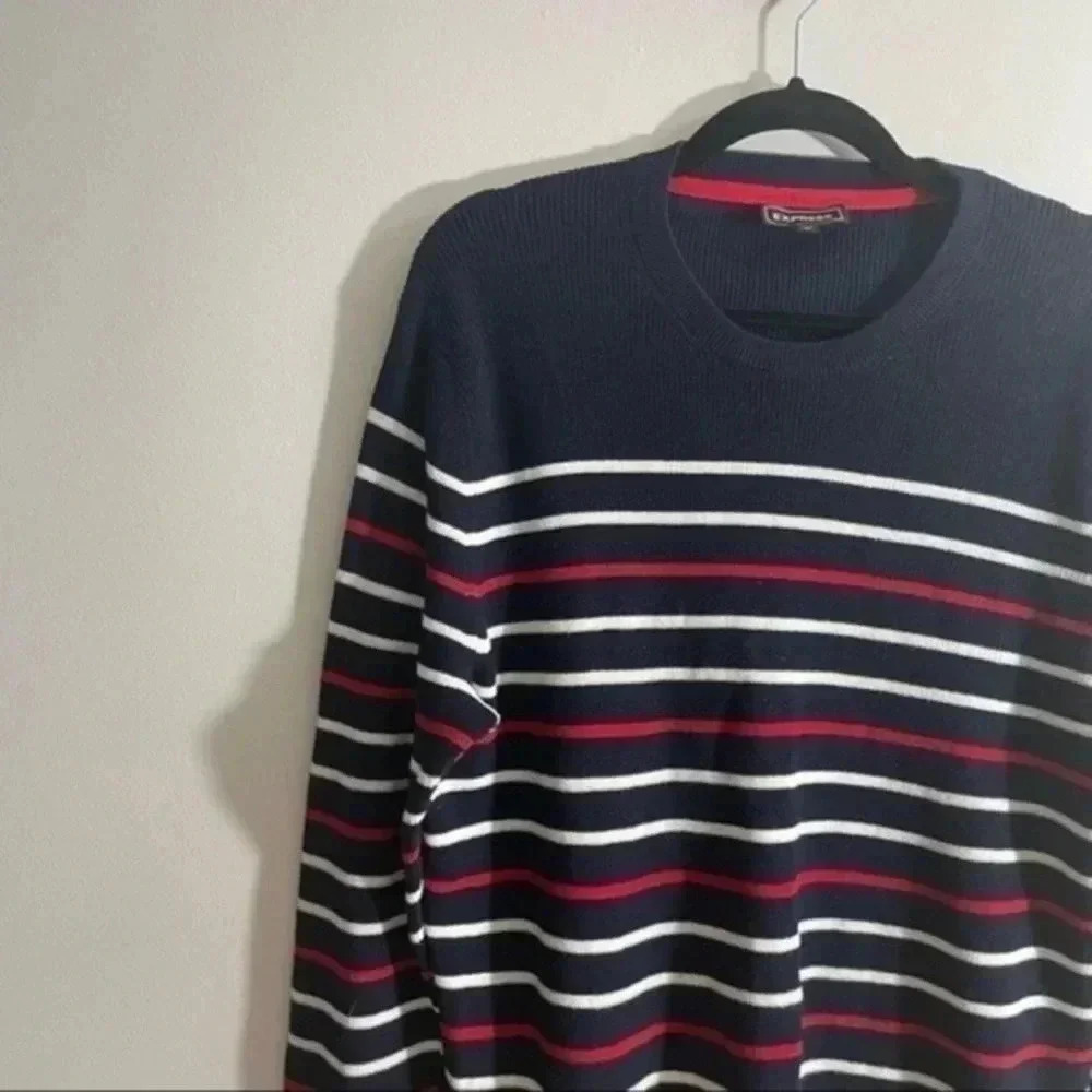 Express mens striped sweater Size Large - Picture 4 of 8